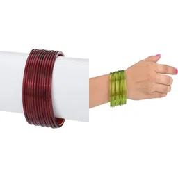 1ST TIME Set Of 24 Maroon Alloy Bangles-picture-11