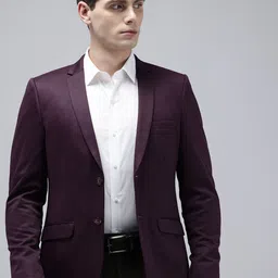 Van Heusen Self Design Skinny Fit Single Breasted Formal Blazer-image-82
