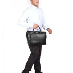 SCHARF Casa Grace Black Leather Medium Laptop Messenger Bag - 13.4 inches-image-84