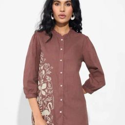Akkriti By Pantaloons Maroon Regular Fit Printed Tunic-picture-1