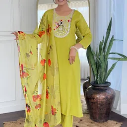SHREE KHODAL FASHION Women Floral Embroidered Kurta with Trousers & Dupatta-picture-33