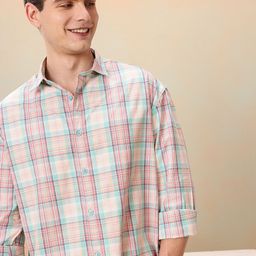 Mast & Harbour Pure Cotton Checked Casual Shirt-image-65