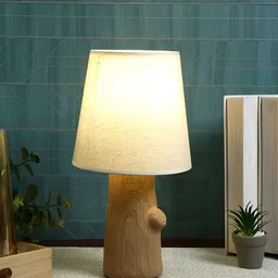 TAYHAA Brown and White Ceramic Contemporary Frusturical Shaped Table Lamp-31