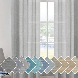 Galaxy Home Decor Brown 2 Pieces Sheer Linen Door Curtain-13