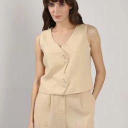 Vero Moda Beige Plain Top-picture-0
