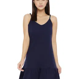 Hypernation Navy Cotton Night Dress-21