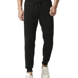 Bewakoof Black Cotton Regular Fit Joggers-image-111