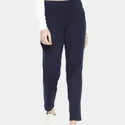Dollar Missy Navy  Slim Fit Elasticated Trousers-image-83