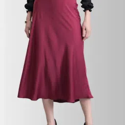 FableStreet Maroon Regular Fit Skirt-picture-17