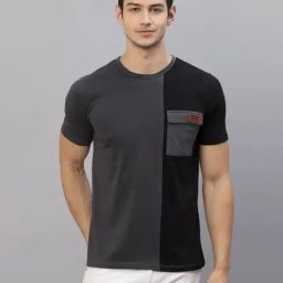 Rigo Grey & Black Crew T-Shirt-image-68