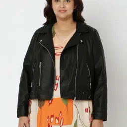 Vero Moda Curve Black Biker Jacket-image-61