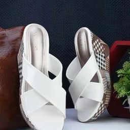 Pelle Albero Women's White Cross Strap Wedges-image-38