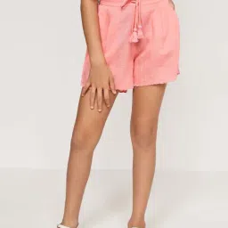 Global Desi Girl Kids Baby Pink Loose Fit Shorts-image-13