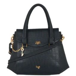 Baggit Navy Textured Medium Handbag-image-69