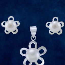 Taraash 92.5 Sterling Silver Flower Design Set for Women-image-57