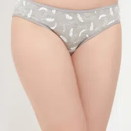 Clovia Grey Printed Bikini Panty-image-20