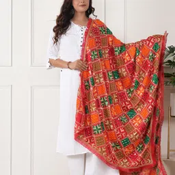 ZOOMBIE Ethnic Motifs Printed Dupatta with Mirror Work-picture-20