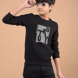 Crimsoune Club Boys Black Printed Full Sleeves Sweatshirt-image-98