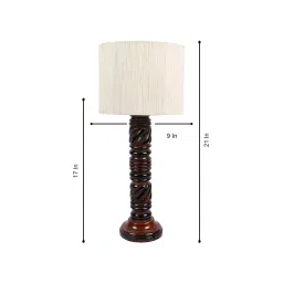 Tucasa NTU-158 B-22 Table Lamp with Wood Base (Beige) image 2