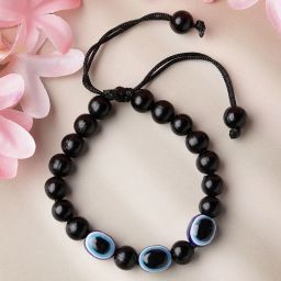 NVR Black Evil Eye Rakhi with Roli Chawal - Set of 2 image 2