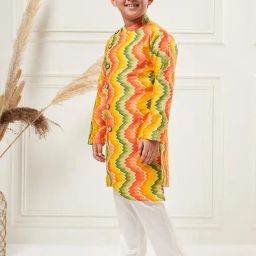 StyloBug Boys Multi Cotton Printed Kurta Set-image-61