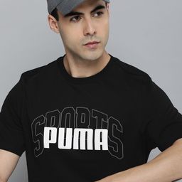 Puma Collegiate Brand Logo Printed Pure Cotton T-shirt-image-66
