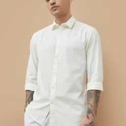 Forca By Lifestyle Off White Cotton Regular Fit Shirt-image-34