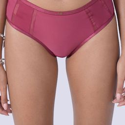 Soie Women High Waist Full Coverage Ultra Soft Mesh Panel Brief CP-1328 EARTHRED-image-80