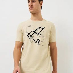 Spykar Men Beige Slim Fit Solid Half Sleeve Casual T-Shirt-image-130