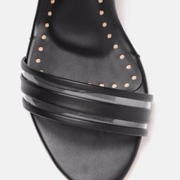 ELLE Black & Transparent Striped Block Heels image 5