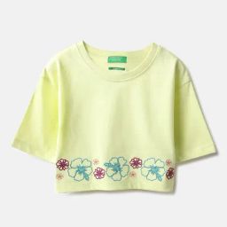 United Colors of Benetton Girls Lime Green Cotton Top-image-55