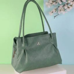 Mochi Light Green Solid Large Shoulder Handbag-16