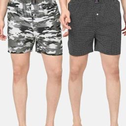 Urban Scottish Multicolored Regular Fit Printed Boxers - Pack Of 2-image-65