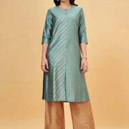 Rangmanch by Pantaloons Blue Printed A Line Kurta-picture-42