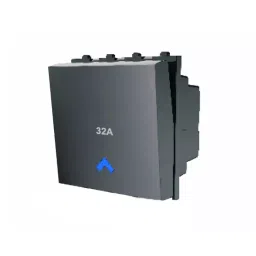 Cona ESTELLA Switch With Blue LED Indicator 32 A Black 19051-34
