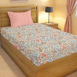 IVAZA Pink Cotton Nylon 260 TC Bedsheets-image-37