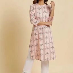 W Pink Printed Straight Kurta-picture-13