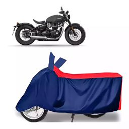 Auto Pearl Two Wheeler Cover with Bag for Triumph Bonneville Bobber BS6, Red & Blue-image-58