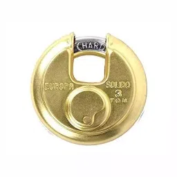 Europa 9.5 mm 5 Pin Key Brass Matt 3 Keys Disc Padlock, P170BM-12