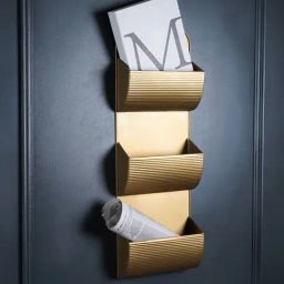 The Artment Golden Cascade: Handcrafted Wall Mounted Magazine Holder-image-93