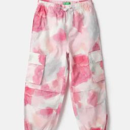 United Colors of Benetton Girls Multicolor Pure Cotton Tie & Dye Trousers-image-96