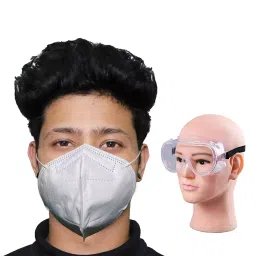 ORILEY GC-001972 White Plastic Goggle with N95 CE Face Mask (Pack of 5)-10