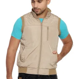 Duke Beige Slim Fit Sleeveless Jacket-24