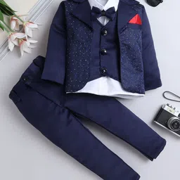 FOURFOLDS Boys 3-Piece Self-Design Suit-picture-14