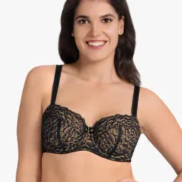 Ultimo Black Under Wired Padded Balconette Bra-picture-11