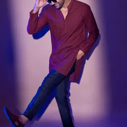 INAAYA JAIPUR Men Embroidered Flared Sleeves Thread Work Kurta-picture-16