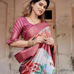 ALMAARI FASHION Ethnic Motifs Zari Pure Silk Banarasi Saree-picture-22