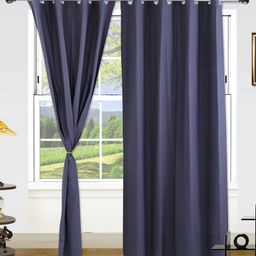 Dekor World Blue Set of 2 Window Curtain-58
