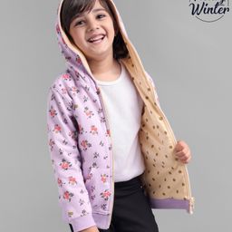 Babyoye Cotton Full Sleeves Reversible Sweatshirt Floral and Polka Dots - Pastel Lilac-image-75
