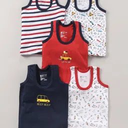 Bodycare Sleeveless Cotton Vests Printed Pack of 5- Multicolor-picture-15
